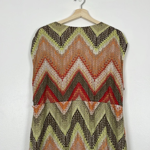 Chico's Maxi Dress Knit Womens 3 Sleeveless V Neck Stretch Drawstring Shoulders - Picture 9 of 11